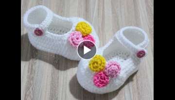 Crochet-Crosai Baby Booties making/Winter Shoes Pattern/Amazing project Booties happy girl