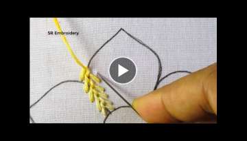 New Hand Embroidery Beautiful Flower Design Fly Stitch Modern Hand Embroidery Needle Art Easy Tut...
