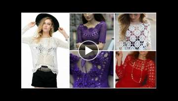 Trendy designer crochet lace pattern women fashion fancy top blouse design/ boho fashion beggie t...