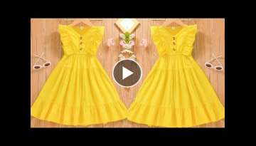 Kids layer baby frock cutting and stitching/ 6-7 year old girl frock cutting and stitching