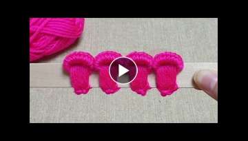 Awesome Flower Craft Ideas with Woolen - Hand Embroidery Amazing Trick - DIY Wool Flower Design