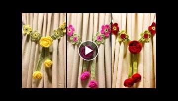 Very Stylish & Beautiful Crochet Flower Curtain Holder