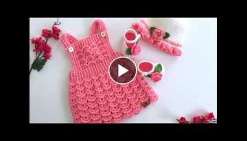Crochet Salopet Dress / Cauliflower Model Dress / Hanging Baby Dress / 0-1 age / dress