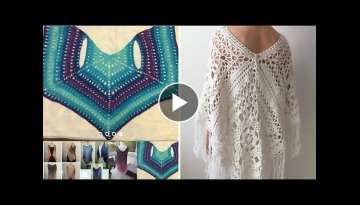 Trendy designer/Boho fashion fancy​ cotton yarn crochet knitted lace flower applique capelet sh...