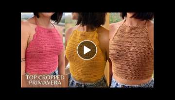 CROPPED TOP in Crochet - TOP SPRING, beautiful and easy to make