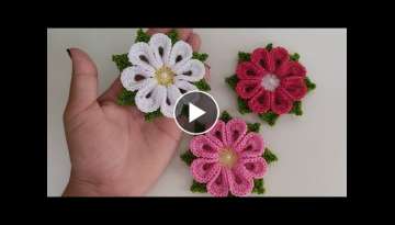 quick and easy crochet flower for application (real flower)