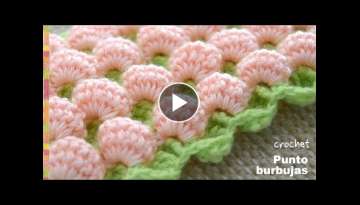 Punto burbujas en 3D y reversible tejido a crochet