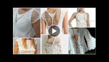 Vintage dress design/Cute crochet knitted dolly lace pattern women fashion top blouse dress desig...