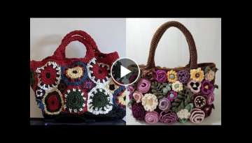 Super stylish crochet hand bags /Hand knitting crochet hand bags 2023
