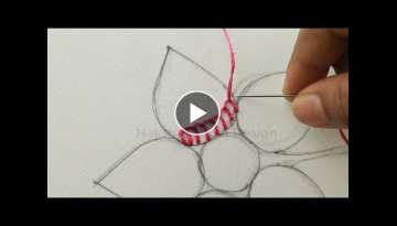 hand embroidery tutorial with checkered stitch and french knot
