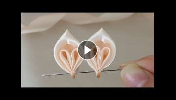 Amazing Ribbon Flower Work - Hand Embroidery Flowers Design - Sewing Hacks - Easy Flower Making