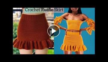 How To Crochet A Ruffle Skirt / Beginner Friendly