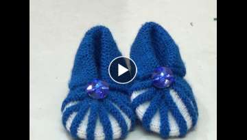How to make knitting booties for kids. very easy and simple way of making beautiful booties for k...