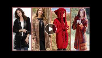 Latest & Stylish Crochet Long Jackets//Coats Designs Collections 2022