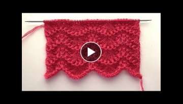 Very Beautiful Lace Knitting Stitch Pattern For Shawl/Sweater