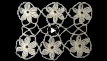 Crochet : Union Motivo Flores Entrelazadas