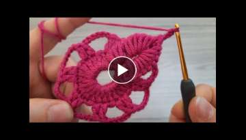 FANTASTIC Super Very Easy Crochet Flower With 3D String Petals - Fabulous Home Decor Tığ işi m...