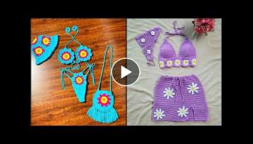New Stylish Summer Wear Crochet Floral Bikni Set/Easy Crochet Patterns & Design Ideas