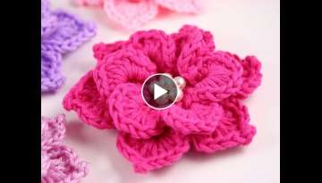 Flor de dos capas de ganchillo (crochet)