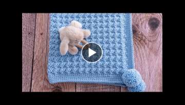 How to Crochet a Baby Blanket for Beginners (Super EASY & QUICK-Only 1 row to repeat)
