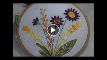 Hand Embroidery Designs | Basic embroidery design | Stitch and Flower