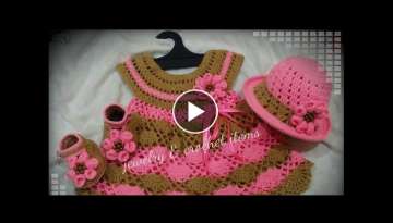Crochet baby dress | How to crochet an easy fan stitch