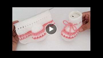 Easy Knitting Baby Booties Slippers Tutorial Pattern