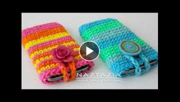 DIY Tutorial - How to Crochet Easy Mobile Cell Phone Pouch Case Cover Holder for iPhone iPod Sams...