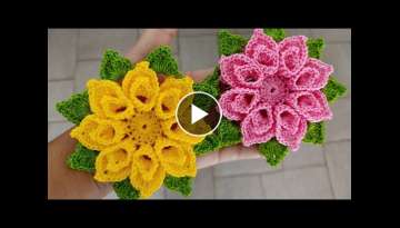 quick and easy crochet flower for application (beautiful flower)