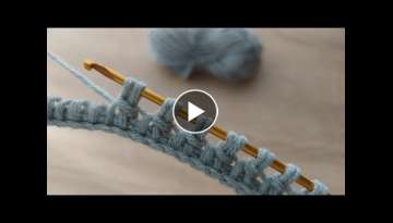 Super Very Easy Tunisian Crochet Knitting Model