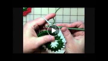 Easy Video Crochet Pinwheel Christmas Coasters