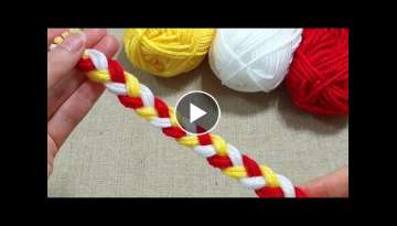 Super easy Flower Craft Ideas with Woolen - Hand Embroidery Amazing Trick - Sewing Hack -Wool Des...