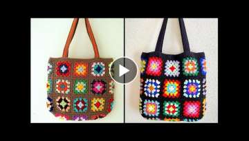 Wonderfull Hand Knitted Colourfull Crochet College/University Wear Shoulder bags/Purse Design ide...