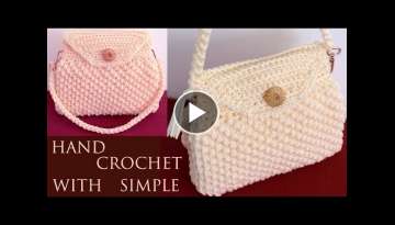 Bolso facil a Crochet punto 3D copitos de algodon tejido