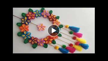 DIY Wall Hanging Out Of Wool / Wool Flower Making / Home Decoration Idea