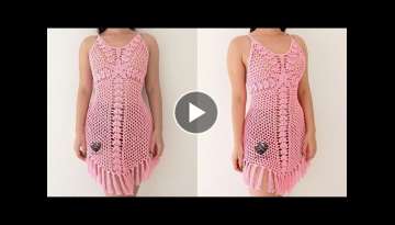 Beach cover-up in economical crochet XS,S,M,L and XL