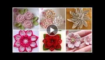 Beautifull 45 crochet flowers,leaf design patterns /decor ideas for home