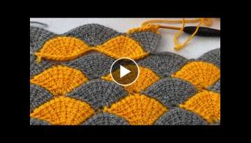 TUNISIAN WORK KIRKYAMA MODEL WITH crochet. Tunisian patch pattern with crochet