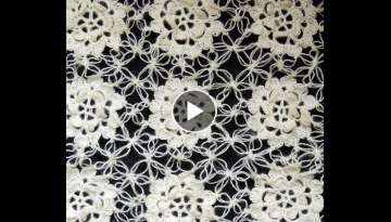 Crochet : Motivo Flor y uniones en Punto Salomon Crochet : Motivo Flor y uniones en Punto Salomon