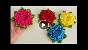 Quick and easy crochet flower for application