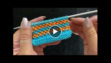 Knitting beautiful double col seed stitch