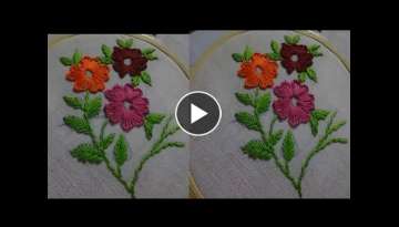 Hand Embroidery Flower Design Buttonhole Stitch