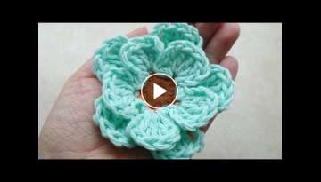 CROCHET How to -Crochet Easy Flower -TUTORIAL -LEARN CROCHET