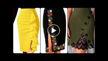 Gorgeous Fashion Notched High Waisted Embroidered & Lace Decorated Pencil Skirts Ideas