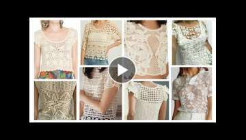 Top Stylish& Beautiful Fashion Designer Fancy Crochet Embroidered Irish Lace pattern CropTop Blou...