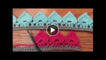 Crochet Spades Stitch Border Crochet Spades Stitch Border