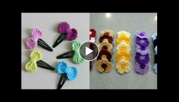 most popular designs of hand made crochet hair pins decorated