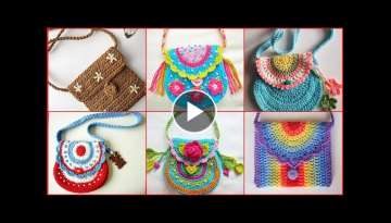 Marvelous & Glamorous Crochet Tote Handbags/Colourful Purse design For Little Girls/Shoulder bags