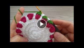 Super Easy Strawberry Motif Crochet Knitting Pattern Do it step by step