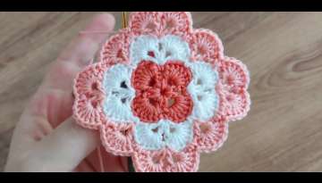 Easy to crochet blanket square motif